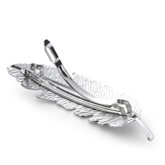 3/$30 Silver Feather Hair Clip - Picture 4 of 6